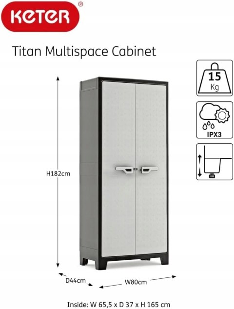 Keter MultiSpace Szafa Regał magazynowy Tworzywo Sztuczne 182cm