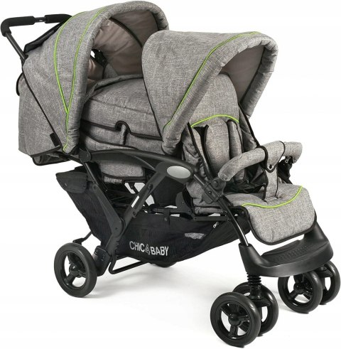 WÓZEK BLIŹNIACZY Rok po roku CHIC 4 BABY DUO grey