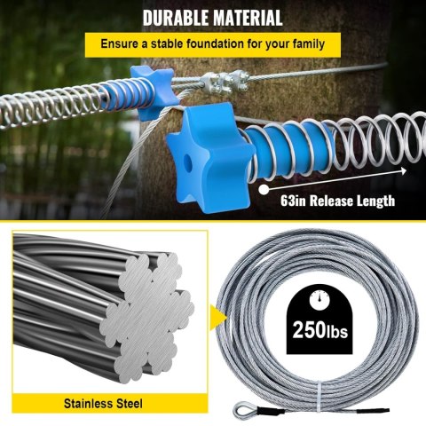 VEVOR Zestaw Tyrolki Zipline 24,4 m