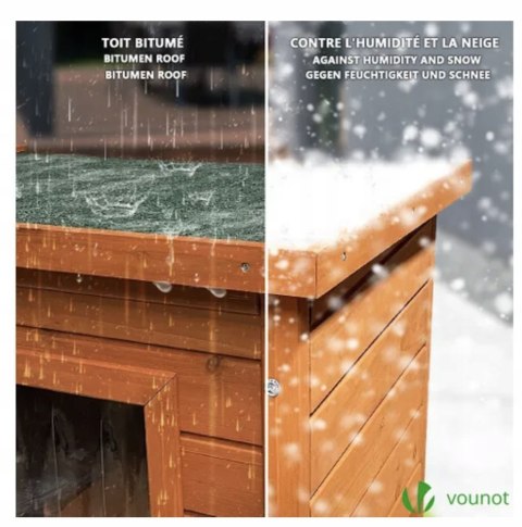 Domek Budka Drewniana dla kota zewnętrzny VOUNOT