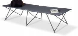 Łóżko Polowe Kempingowe Relaxdays 215 cm x 80 cm szary