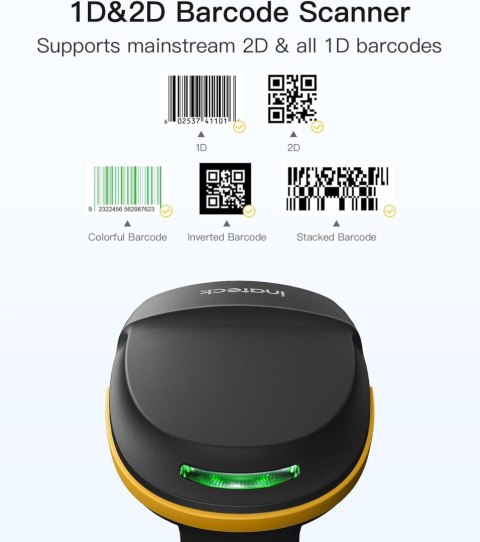 Bezprzewodowy skaner kodów kreskowych Inateck 2D