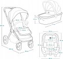 LIONELO Mika 3w1 zestaw spacerówka, gondola i fotelik Grey