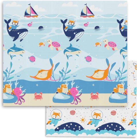 Sweety Fox Play Składana Mata do raczkowania 150x180 cm Ocean