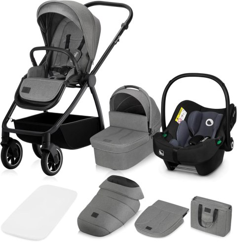 Wózek Lionelo Amber szary 3w1