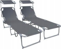 2x Leżak metal szary Vounot