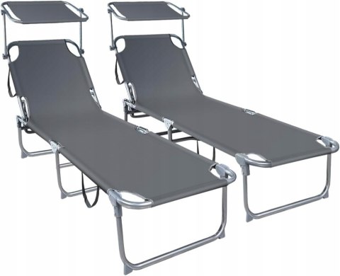 2x Leżak metal szary Vounot