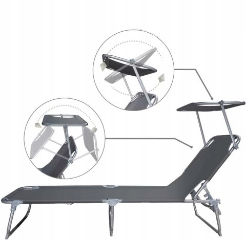2x Leżak metal szary Vounot