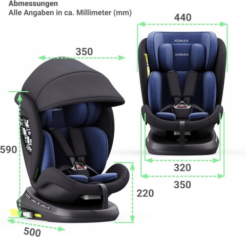 FOTELIK XOMAX 946I ISOFIX 0-36kg obrotowy 360°