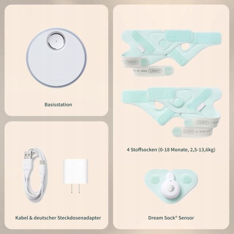 Monitor oddechu Owlet pulsoksymetr transmisja na żywo tętna różowy