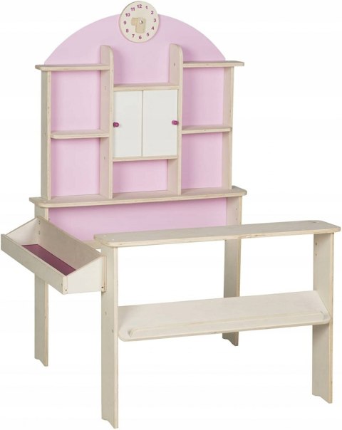 Roba drewniany sklep lada sklepowa Różowa