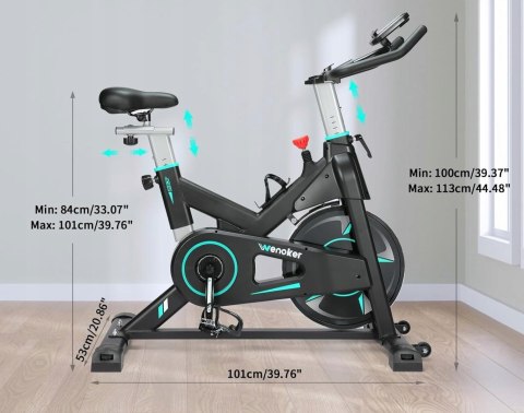 Rower treningowy Wenoker Spinning magnetyczny, cichy z wyświetlaczem