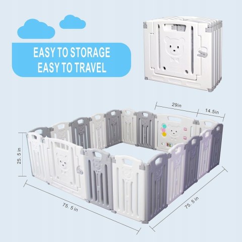 Gupamiga Duży Kojec XXL dla dzieci 190 x 190 cm