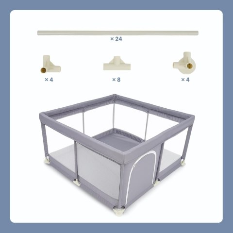 Kojec dla dzieci 125 x 125 cm szary