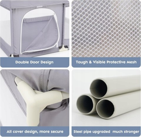 Kojec dla dzieci 125 x 125 cm szary