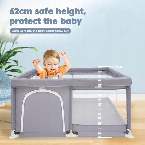 Kojec dla dzieci 125 x 125 cm szary