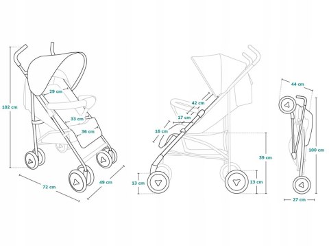 LEKKI WÓZEK SPACEROWY SPACERÓWKA LIONELO ELIA