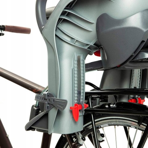 OKBABY 10+ Fotelik rowerowy tylny dla dzieci do 22 kg szary