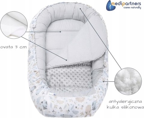 Kokon niemowlęcy Medi Partners bawełna 5 elementów