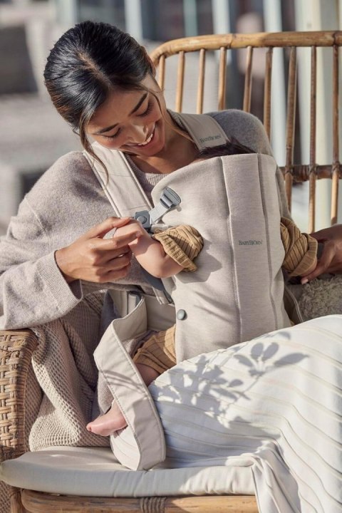 Nosidełko BABYBJORN MINI 3D Jersey, Jasny beż