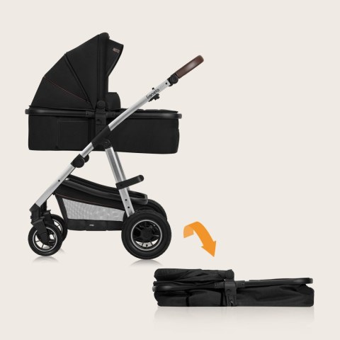 WÓZEK 3w1 GONDOLA SPACERÓWKA FOTELIK LIONELO LO-AMBER 3IN1 BLACK SILVER