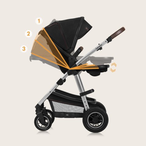 WÓZEK 3w1 GONDOLA SPACERÓWKA FOTELIK LIONELO LO-AMBER 3IN1 BLACK SILVER