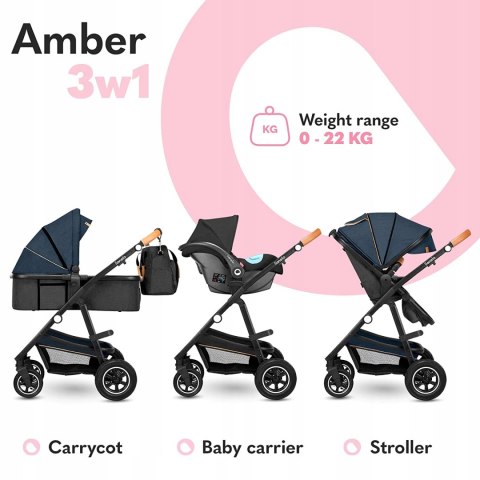 Wózek Lionelo Amber 3w1 niebieski