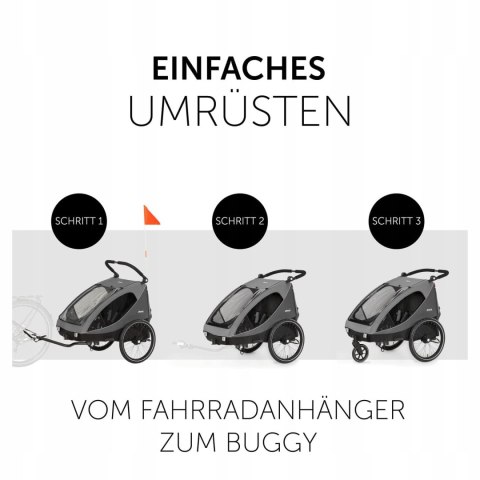 Hauck Przyczepa rowerowa 2w1 Buggy DRYK DUO grey