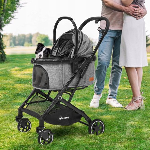 Wózek dla małych psów, 3W1 YITAHOME, szary