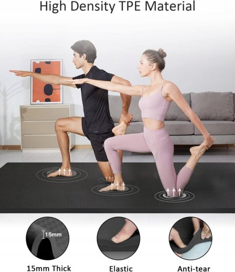 RYTMAT Mata Fitness Sportowa do jogi duża 200x130x1,5 cm