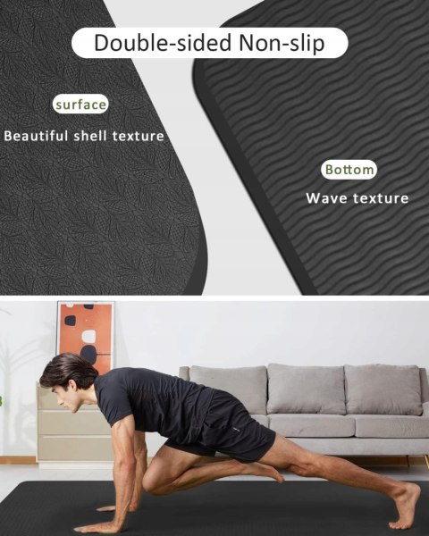 RYTMAT Mata Fitness Sportowa do jogi duża 200x130x1,5 cm