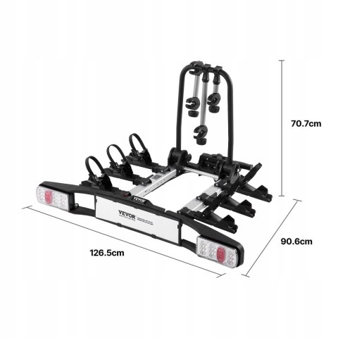 Składany Bagażnik Rowerowy VEVOR na 3 rowery | 65 kg