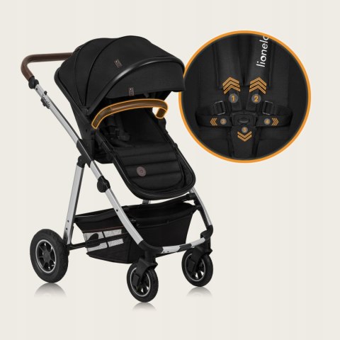 WÓZEK 3w1 GONDOLA SPACERÓWKA FOTELIK LIONELO LO-AMBER 3IN1 BLACK SILVER