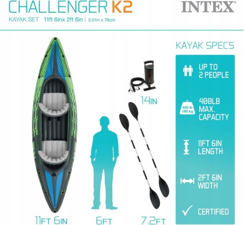 KAJAK CHALLENGER K2 INTEX 351 cm