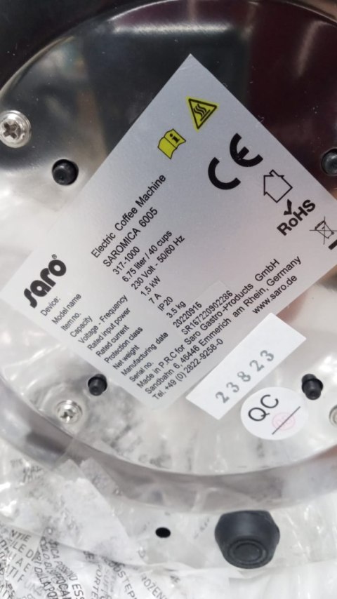Kawiarka elektryczna 6005 Saro 6,75 l