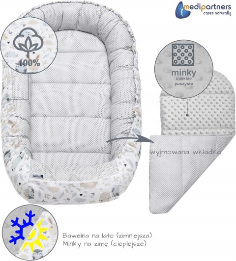 Kokon niemowlęcy Medi Partners bawełna 5 elementów