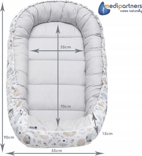 Kokon niemowlęcy Medi Partners bawełna 5 elementów