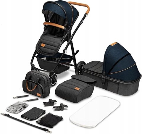 Wózek Lionelo Amber szary 2w1 niebieski