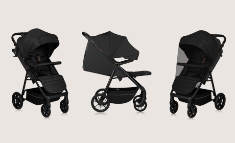 Wózek spacerowy do 22kg Składana Lionelo LO-MIRA BLACK ONYX