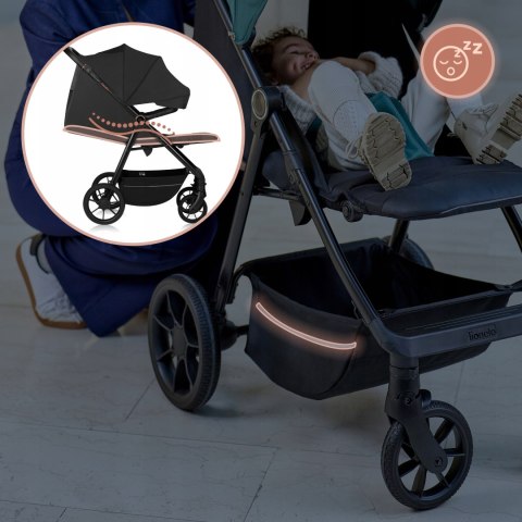 Wózek spacerowy do 22kg Składana Lionelo LO-MIRA BLACK ONYX