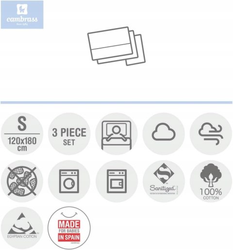 Cambrass Zestaw Pościeli do łóżeczka dziecięcego