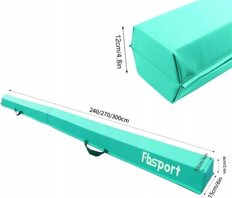 FBSPORT SKŁADANA BELKA GIMNASTYCZNA TURKUS 270cm
