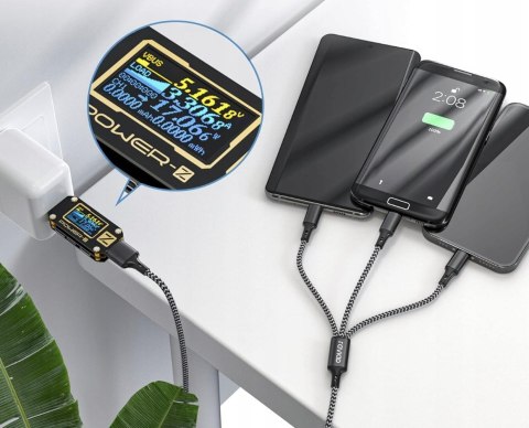 Kabel 3w1 Raviad USB - USB typ C / microUSB / Lightning 1,2 m