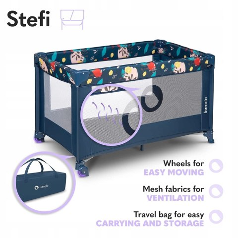 LIONELO Stefi Łóżeczko turystyczne Kojec 120x60 cm