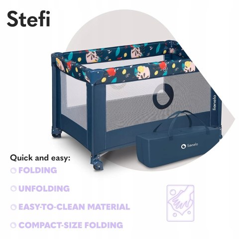 LIONELO Stefi Łóżeczko turystyczne Kojec 120x60 cm