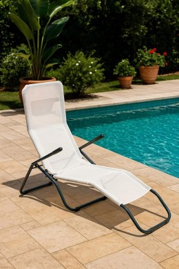 Leżak Ogrodowy Krzesło Turystyczne Garden Friend Biały