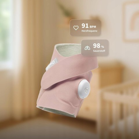 Monitor oddechu Owlet pulsoksymetr transmisja na żywo tętna różowy