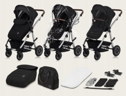 WÓZEK 3w1 GONDOLA SPACERÓWKA FOTELIK LIONELO LO-AMBER 3IN1 BLACK SILVER