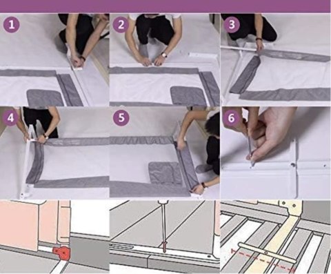 ZehnHASE Barierka siatka na łóżko 190 cm