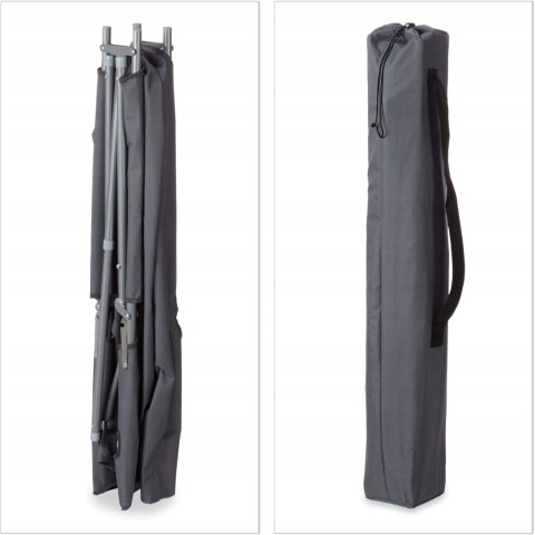 Łóżko Polowe Kempingowe Relaxdays 215 cm x 80 cm szary